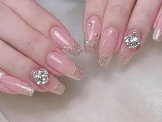 ネイル Shis_🦄shi 韓国風キラキラネイルのネイルデザイン