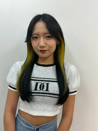 カラー RIN パーマ/暖色カラーのヘアスタイル