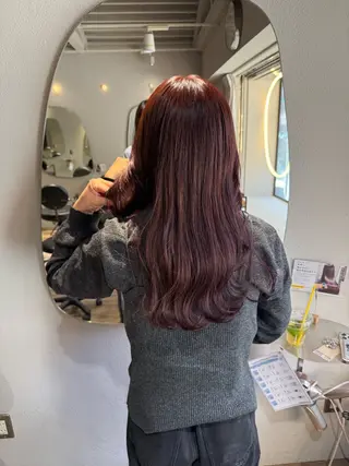 セミロング カラー ブリーチ/アレンジ 天満/chihiroのヘアスタイル