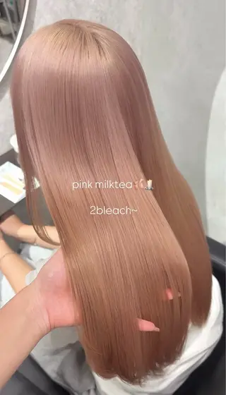 ロング カラー ブリーチ🩶韓国ヘア 🩶ワカナのヘアスタイル