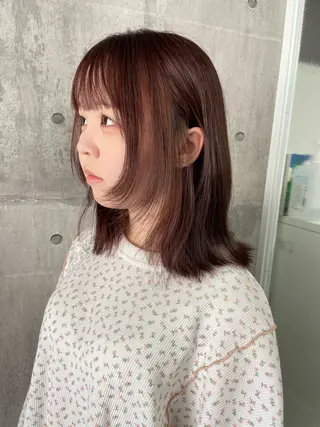 ミディアム カラー 錦 茉李 @lm.mari03のヘアスタイル