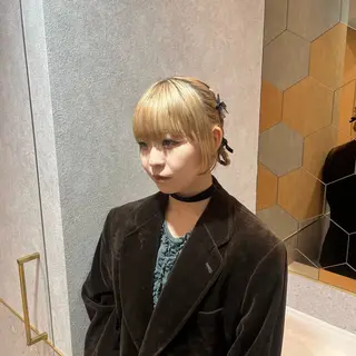 ミディアム カラー ヘアアレンジ ひより🩷韓国ヘアー _髪質改善カラーのヘアスタイル