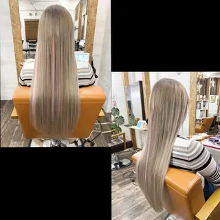 ロング カラー ✯カラー&編み込み エクステ✯池田智博✯のヘアスタイル