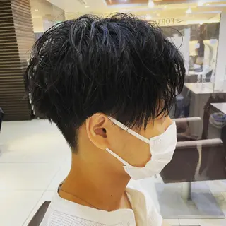 ショート パーマ 静岡/草薙パーマ メンズバレイヤージュのヘアスタイル