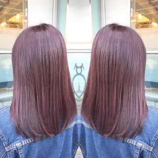 セミロング カラー 青木 茂樹⭐️ 透明感カラーのヘアスタイル