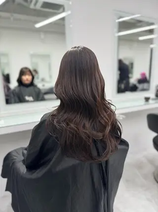 セミロング カラー ブリーチなし🤍透明 感カラー🤍しゅうじのヘアスタイル