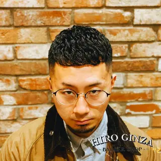 ショート パーマ ヒロ銀座BARBERSHOP丸の内店所属・ヒロ銀座　石川 昂のヘアスタイル