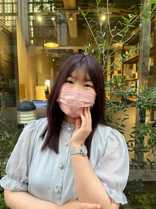 カラー えんぐちとも／透明感 カラー／博多ボブのヘアスタイル