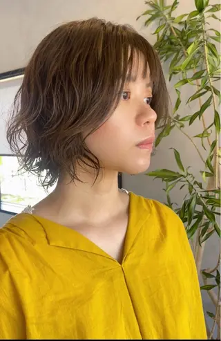 ショート カラー パーマ Agu hair lang屋島店所属・大林　恵理 【Agu 屋島】のヘアスタイル