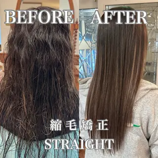 縮毛矯正/ レディースカラーのヘアスタイル