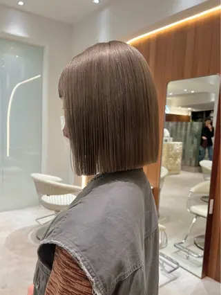 ミディアム カラー 渋谷/タッセルボブ /顔周り/加邊凌也のヘアスタイル