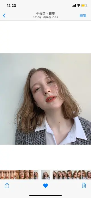 ミディアム 顔周りカット/アレン ジ/カラー小野寺紗良のヘアスタイル