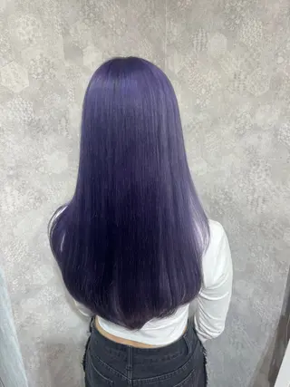 ロング カラー 寒色アイドルカラー JUNOチナツのヘアスタイル