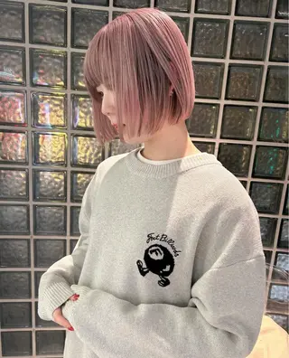 ショート カラー pele 梅田所属・PELEハイトーン shinobuのヘアスタイル