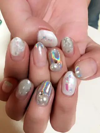 セミロング カラー パーマ ヘアアレンジ ネイル マツエク・マツパ Sunny side nailのネイルデザイン