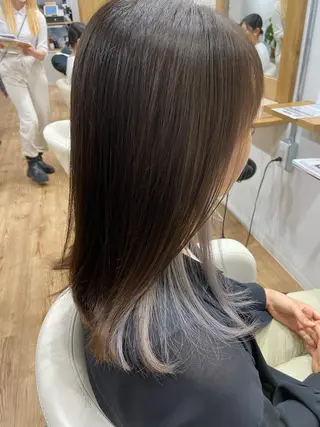 ミディアム カラー hair studio Zen所属・Kensho 京都駅 ケアブリーチのヘアスタイル