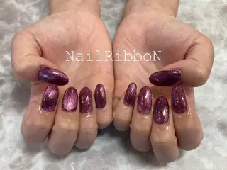 ネイル ネイルリボン 受付スタッフのネイルデザイン