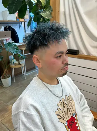 ショート カラー パーマ メンズ 渋谷 メンズヘア⭐️ タニグチヨシユキのヘアスタイル