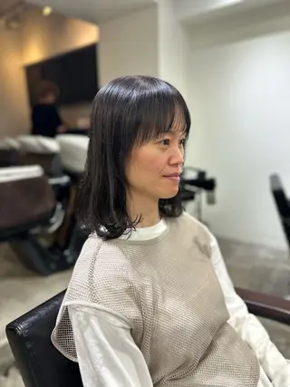ミディアム カラー 伊藤 大 艶カラー 似合わせカット🍀のヘアスタイル
