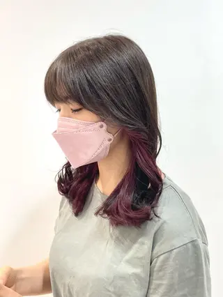 ミディアム カラー 💫小顔カット TAROのヘアスタイル