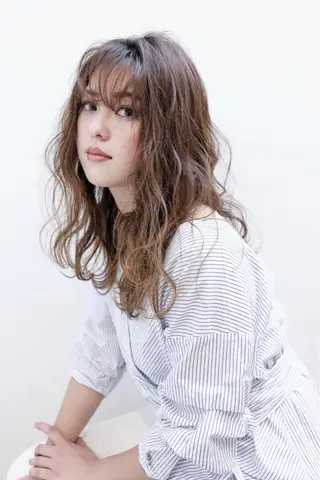 セミロング カラー 髪質改善/イルミナ/ 城崎のヘアスタイル