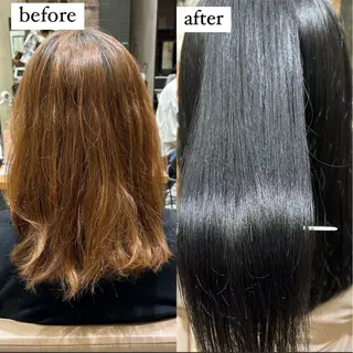 ロング パーマ 新宿透明感カラー 髪質改善/吉川怜奈のヘアスタイル