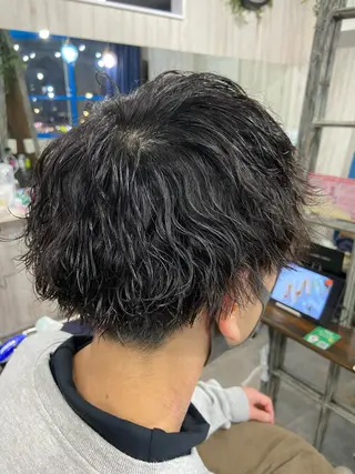 ショート パーマ メンズ カットパーマ✂️ 小坂田玲亜のヘアスタイル