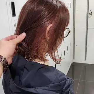 ミディアム カラー ブリーチなしWカラー 暖色カラー/mayuのヘアスタイル
