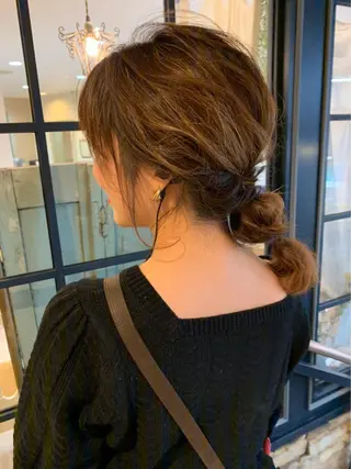 セミロング カラー ヘアアレンジ 髪質改善ストレート/ 東徳嶺 みくのヘアスタイル