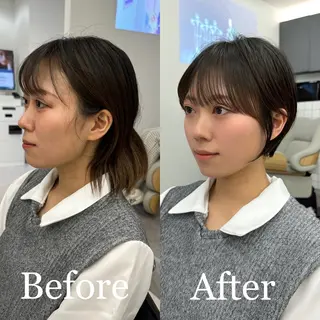 ショート ショートヘア くすみカラー、大場猛のヘアスタイル