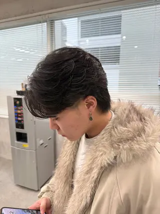 ショート パーマ メンズ 渋谷駅から徒歩1分 BLUCKメンズヘアのヘアスタイル