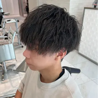 ショート パーマ メンズ 若白髪ボカシ/パーマ 藤川時也のヘアスタイル