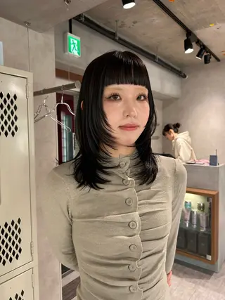 ミディアム カラー ayano🍒パーマ 暖色カラーのヘアスタイル