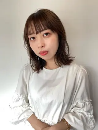 ミディアム カラー silo所属・silo MOKA 顔周りカット🦦のヘアスタイル