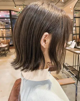 ショート カラー ヘアアレンジ メンズ キッズ ネイル マツエク・マツパ 中津No.1髪質改善 店長✨透ける暗髪のヘアスタイル