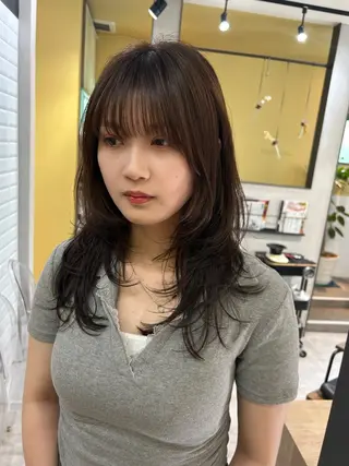 ロング カラー hub hair レイヤー/透明感のヘアスタイル