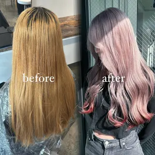 セミロング カラー 💫miyu💫デザ インカラー/アレンジのヘアスタイル