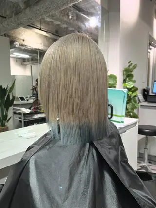 ミディアム カラー ハイトーン&髪質改善 &韓国エクステ🤎のヘアスタイル