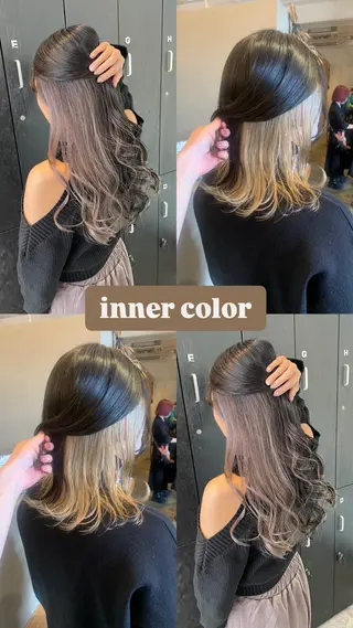 セミロング 🧋ミルクティーカラ ー🧋特化小林拓登のヘアスタイル