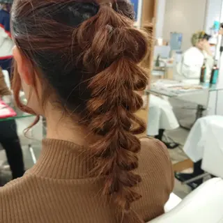 ヘアアレンジ ロング パーマ カラー かわい ゆうな 髪質改善/縮毛矯正のヘアスタイル