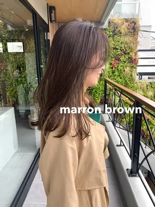 セミロング カラー 柔らかブラウン/顔周 りレイヤー♡ユウシのヘアスタイル