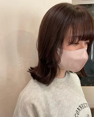 ミディアム カラー パーマ TIECHEL所属・韓国ナチュラル・ ベージュ/落合夏希のヘアスタイル