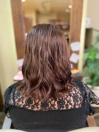 ミディアム カラー ヘアアレンジ 加藤 瑠美のヘアスタイル