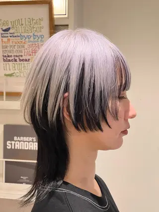 ミディアム 渋谷ハイトーン/ デザインカラー阿部のヘアスタイル