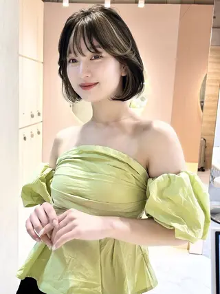 ミディアム カラー 大宮韓国風レイヤー カット吉田こうすけのヘアスタイル