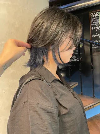 ミディアム インナーカラー/ エクステ/ブリーチのヘアスタイル