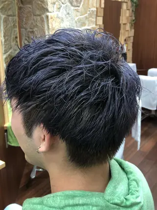 ショート カラー パーマ メンズ KEYPERSon nana所属・澤田 一茂のヘアスタイル