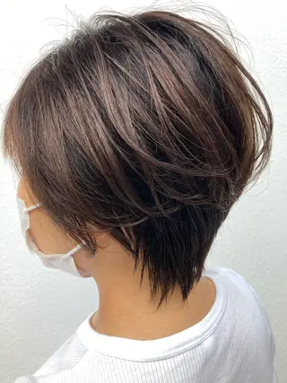 ショート カラー 髪質改善/痛ませ ないカラー/西村航大のヘアスタイル