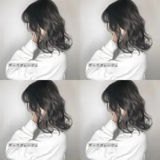 セミロング カラー しゅうさん🍝 麻田秀太郎のヘアスタイル