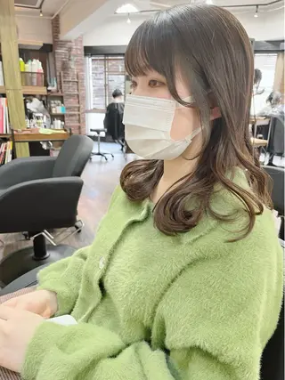 セミロング カラー ヘアアレンジ 🤍清楚系 韓国レイヤー🤍拓朗のヘアスタイル
